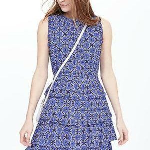 Banana Republic Tile Print Ruffle Dress